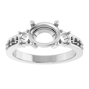 Platinum 8.5x6.5 mm Oval Ring Mounting – image 6