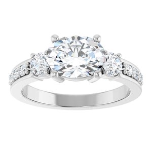 14K X1 White Gold 8.5x6.5 mm Oval Ring Mounting – image 5