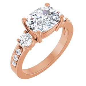18K Rose Gold 9x7 mm Elongated Cushion Ring Mounting
