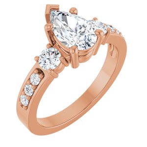 14K Rose Gold 9x5.5 mm Pear Ring Mounting
