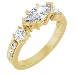 14K Yellow Gold 9x4.5 mm Marquise Ring Mounting