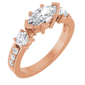 14K Rose Gold 9x4.5 mm Marquise Ring Mounting