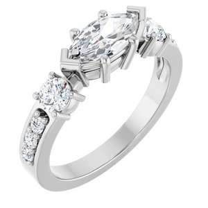 Platinum 9x4.5 mm Marquise Ring Mounting