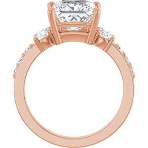 14K Rose Gold 7.5x7.5 mm Square Ring Mounting – image 3