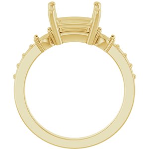 14K Yellow Gold 7.5x7.5 mm Square Ring Mounting – image 4