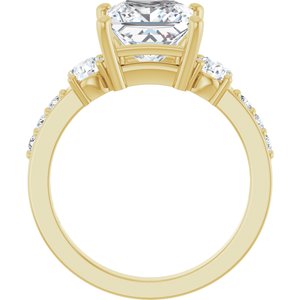 14K Yellow Gold 7.5x7.5 mm Square Ring Mounting – image 3