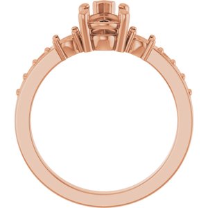 18K Rose Gold 9x5.5 mm Pear Ring Mounting – image 4