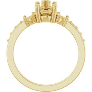 18K Yellow Gold 9x5.5 mm Pear Ring Mounting – image 4