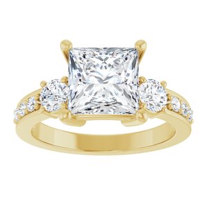 10K Yellow Gold 7.5x7.5 mm Square Ring Mounting – image 5