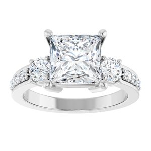 Sterling Silver 7.5x7.5 mm Square Ring Mounting – image 5