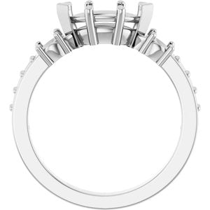 10K White Gold 9x4.5 mm Marquise Ring Mounting – image 4