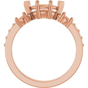 18K Rose Gold 9x4.5 mm Marquise Ring Mounting – image 4