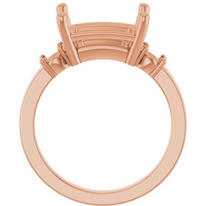10K Rose Gold 11x9 mm Emerald Ring Mounting – image 4