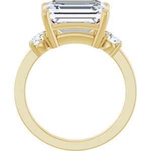 14K Yellow Gold 11x9 mm Emerald Ring Mounting – image 3