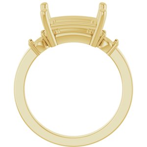 14K Yellow Gold 11x9 mm Emerald Ring Mounting – image 4