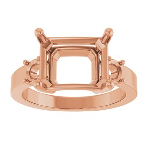 10K Rose Gold 11x9 mm Emerald Ring Mounting – image 6