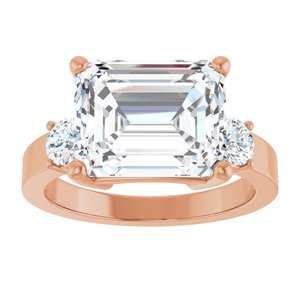 18K Rose Gold 11x9 mm Emerald Ring Mounting – image 5