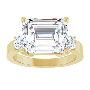 10K Yellow Gold 11x9 mm Emerald Ring Mounting – image 5