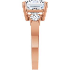 10K Rose Gold 11x9 mm Emerald Ring Mounting – image 7