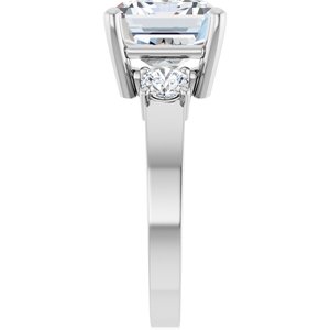 Platinum 11x9 mm Emerald Ring Mounting – image 7