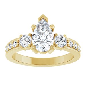18K Yellow Gold 9x5.5 mm Pear Ring Mounting – image 5