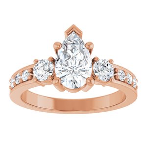 14K Rose Gold 9x5.5 mm Pear Ring Mounting – image 5