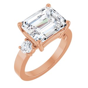 18K Rose Gold 11x9 mm Emerald Ring Mounting