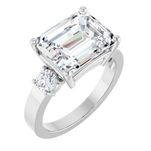 Platinum 11x9 mm Emerald Ring Mounting