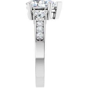 10K White Gold 9x5.5 mm Pear Ring Mounting – image 7