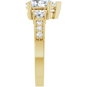 18K Yellow Gold 9x5.5 mm Pear Ring Mounting – image 7
