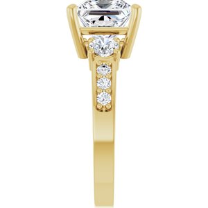 10K Yellow Gold 7.5x7.5 mm Square Ring Mounting – image 7