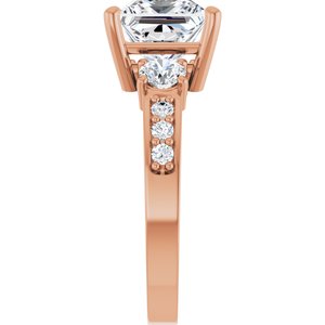 18K Rose Gold 7.5x7.5 mm Square Ring Mounting – image 7