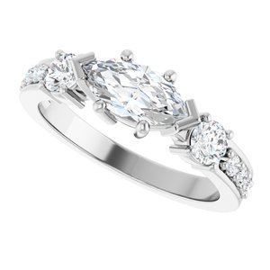 Sterling Silver 9x4.5 mm Marquise Ring Mounting – image 8