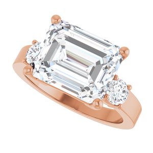 10K Rose Gold 11x9 mm Emerald Ring Mounting – image 8