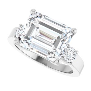 Platinum 11x9 mm Emerald Ring Mounting – image 8