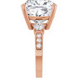 14K Rose Gold 14x14 mm Cushion Ring Mounting – image 7