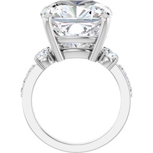 10K White Gold 14x14 mm Cushion Ring Mounting – image 3