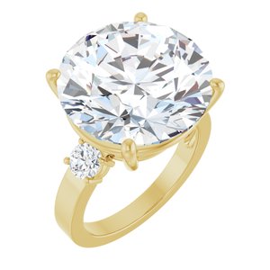 14K Yellow Gold 16 mm Round Ring Mounting