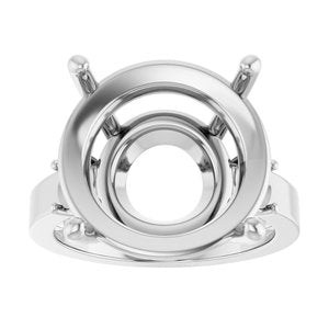 14K White Gold 16 mm Round Ring Mounting – image 6