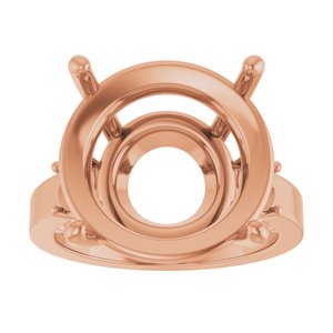 14K Rose Gold 16 mm Round Ring Mounting – image 6
