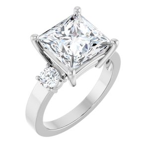 Platinum 9x9 mm Square Ring Mounting