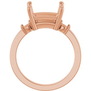 14K Rose Gold 9x9 mm Square Ring Mounting – image 4