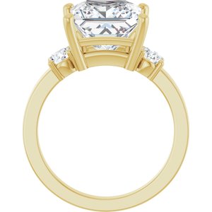 18K Yellow Gold 9x9 mm Square Ring Mounting – image 3