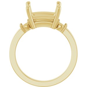 10K Yellow Gold 9x9 mm Square Ring Mounting – image 4