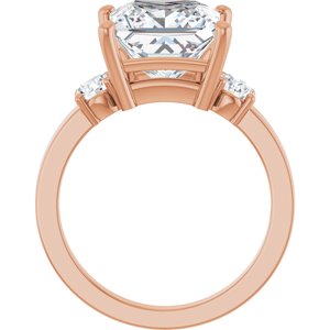 18K Rose Gold 9x9 mm Square Ring Mounting – image 3