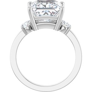 14K X1 White Gold 9x9 mm Square Ring Mounting – image 3