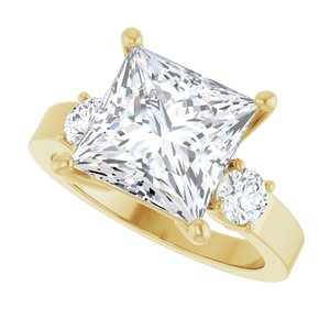 14K Yellow Gold 9x9 mm Square Ring Mounting – image 8