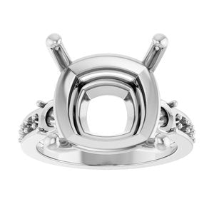 Continuum Sterling Silver 14x14 mm Cushion Ring Mounting – image 6
