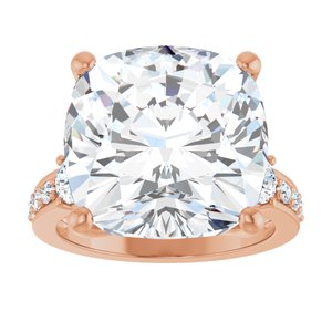10K Rose Gold 14x14 mm Cushion Ring Mounting – image 5
