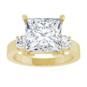 10K Yellow Gold 9x9 mm Square Ring Mounting – image 5